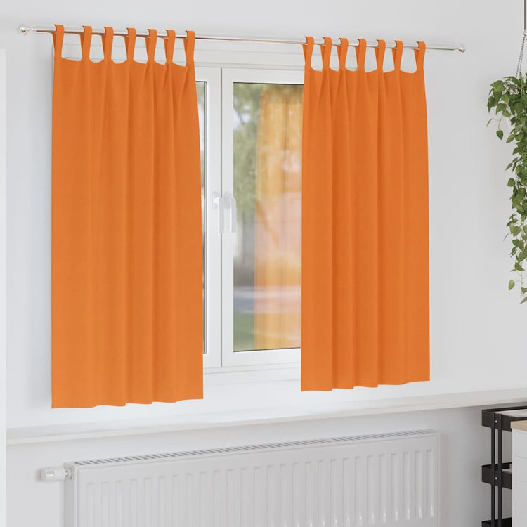 VidaXL Verdunkelungsvorhänge mit Ringen 2 Stück leuchtend orange 175 x 140 cm