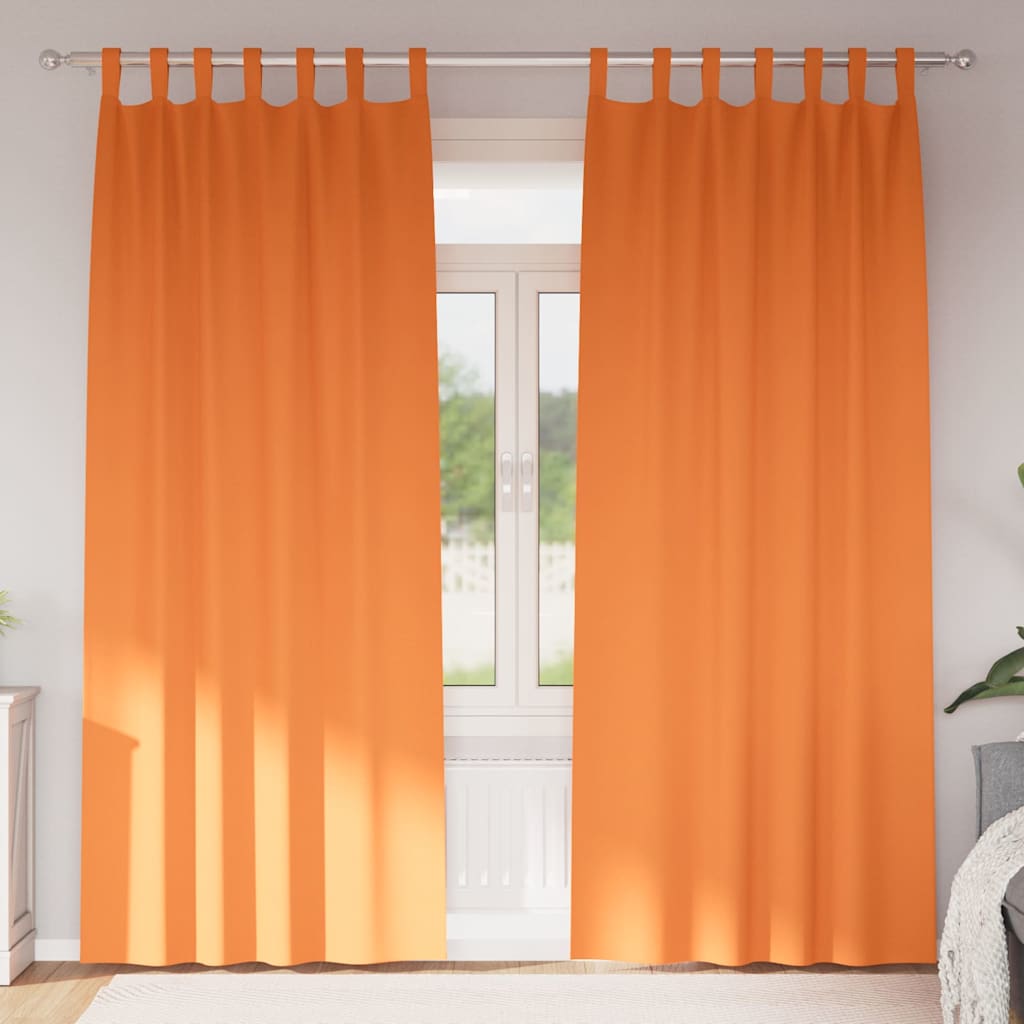 VidaXL Verdunkelungsvorhänge mit Ringen 2 Stück leuchtend orange 260 x 140 cm