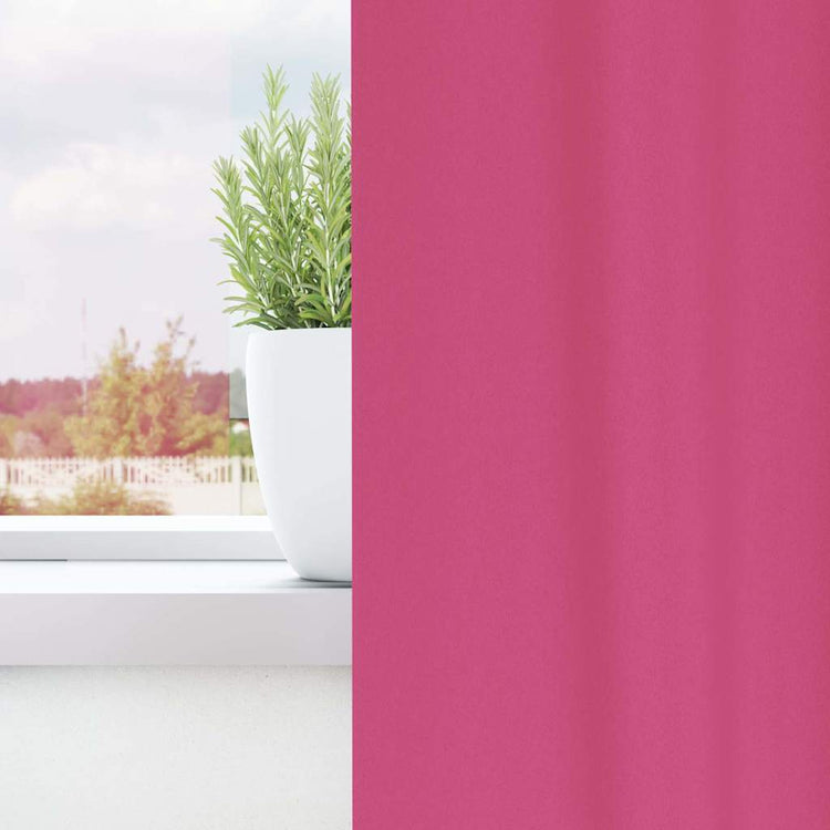 Vidaxl Verdunkelungsvorhänge mit Ringen 2 Stück leuchtend rosa 140 x 140 cm