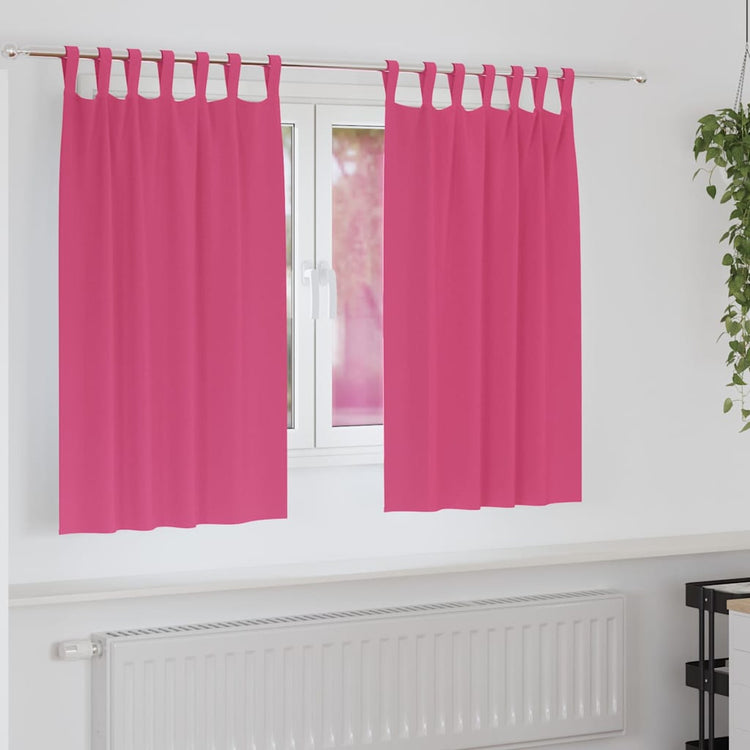 Vidaxl Verdunkelungsvorhänge mit Ringen 2 Stück leuchtend rosa 140 x 140 cm