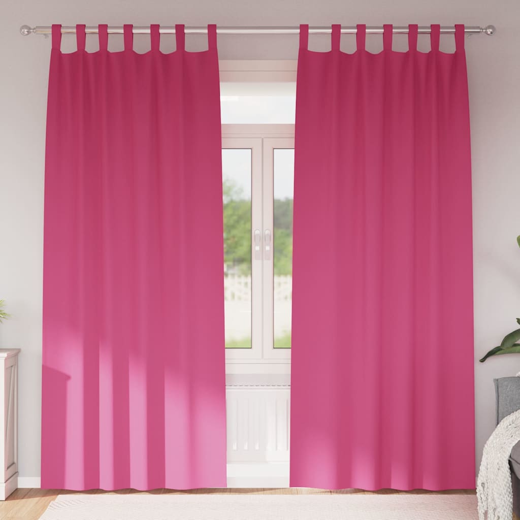 Vidaxl Verdunkelungsvorhänge mit Ringen 2 Stück leuchtend rosa 260 x 140 cm