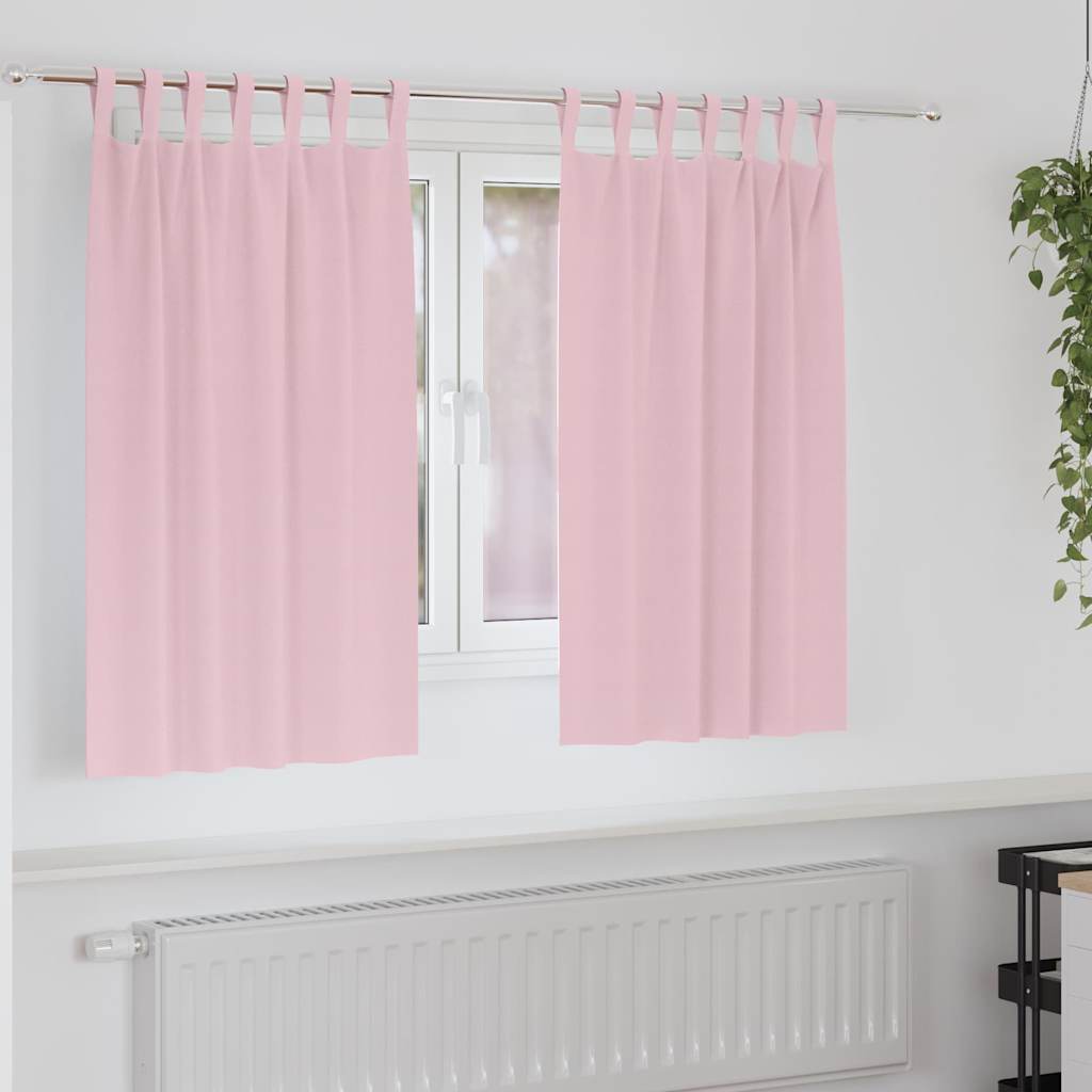 VidaXL Verdunkelungsvorhänge mit Ringen 2 Stück Babyrosa 140 x 140 cm