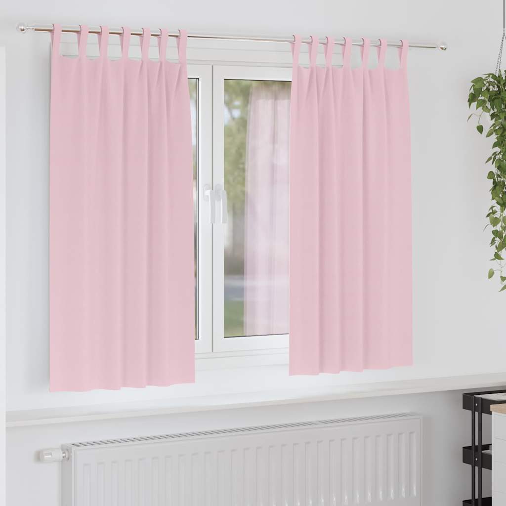 Vidaxl Verdunkelungsvorhänge mit Ringen 2 Stück Babyrosa 175 x 140 cm