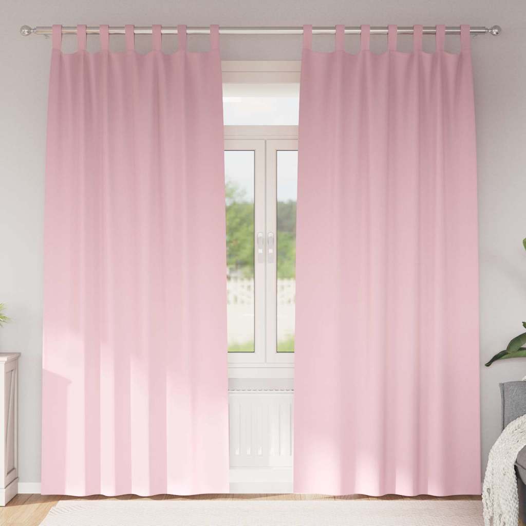 VidaXL Verdunkelungsvorhänge mit Ringen 2 Stück Babyrosa 225 x 140 cm