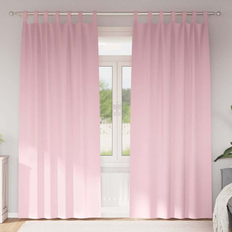 Vidaxl Verdunkelungsvorhänge mit Ringen 2 Stück Babyrosa 245 x 140 cm