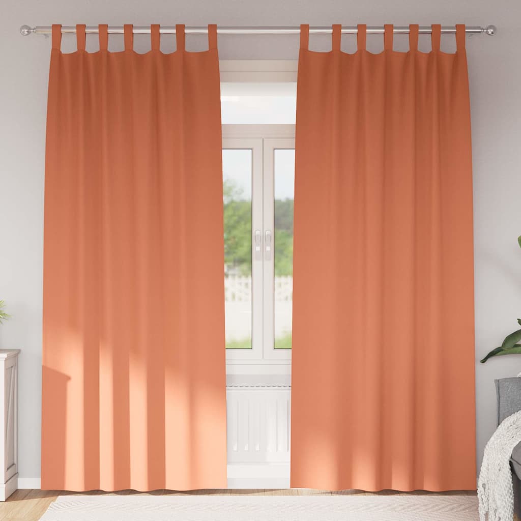 Vidaxxl Verdunkelungsvorhänge mit Ringen 2 Stück Terrakotta 225 x 140 cm