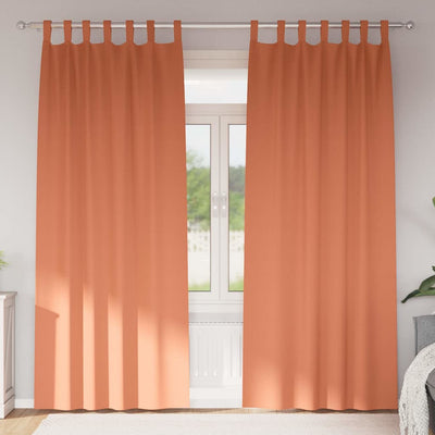 Vidaxxl Verdunkelungsvorhänge mit Ringen 2 Stück Terrakotta 225 x 140 cm
