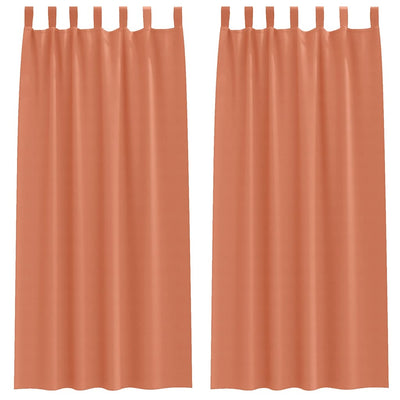 Vidaxxl Verdunkelungsvorhänge mit Ringen 2 Stück Terrakotta 225 x 140 cm
