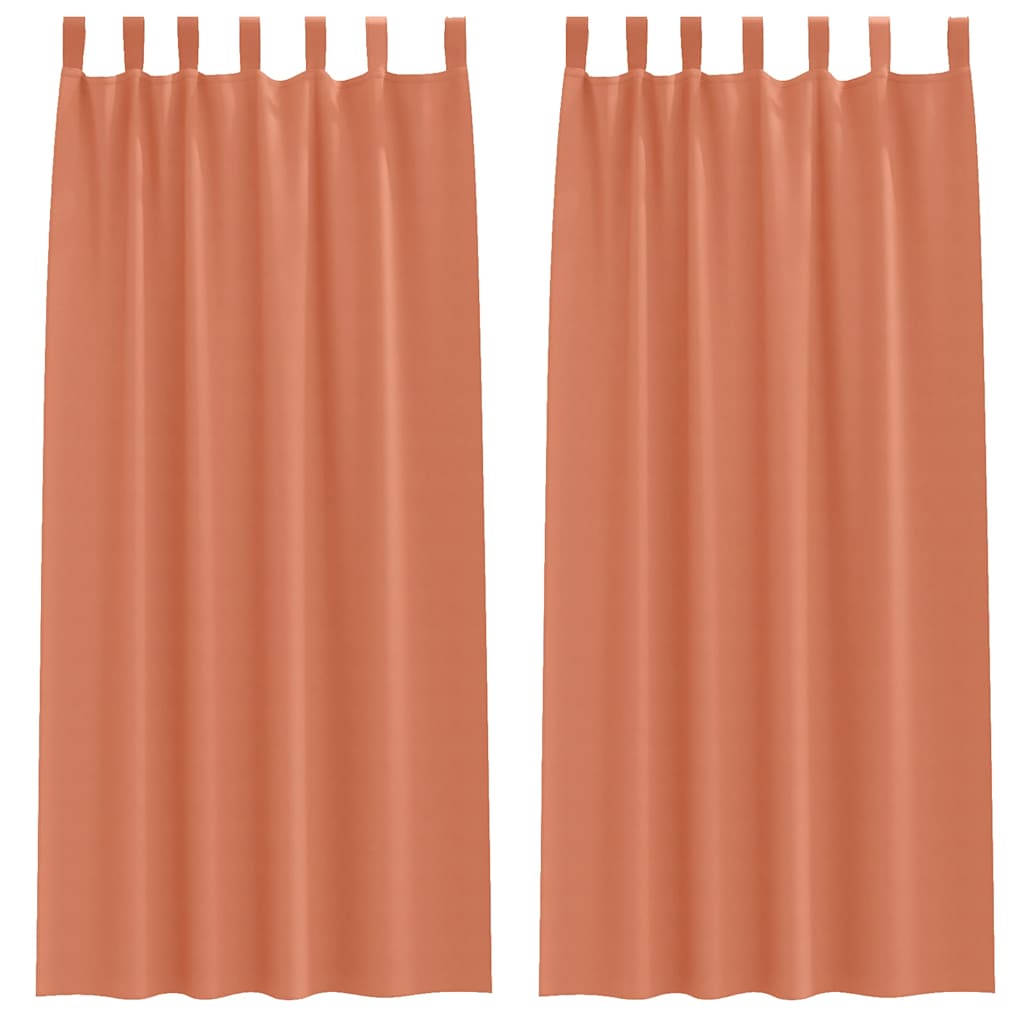Vidaxxl Verdunkelungsvorhänge mit Ringen 2 Stück Terrakotta 260 x 140 cm