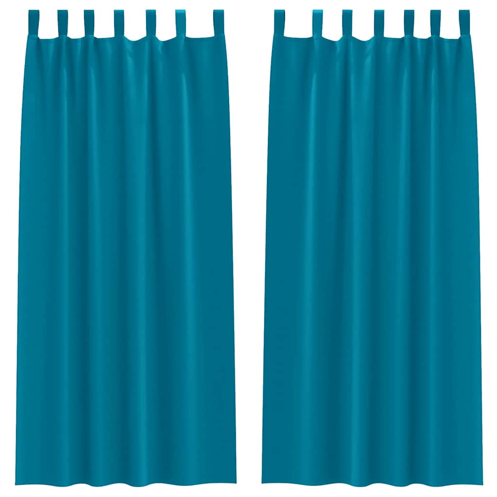 VidaXL Verdunkelungsvorhänge mit Ringen 2 Stück Türkis 225 x 140 cm
