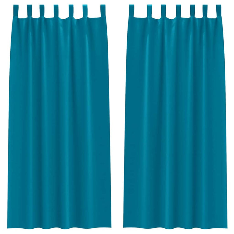 VidaXL Verdunkelungsvorhänge mit Ringen 2 Stück Türkis 225 x 140 cm