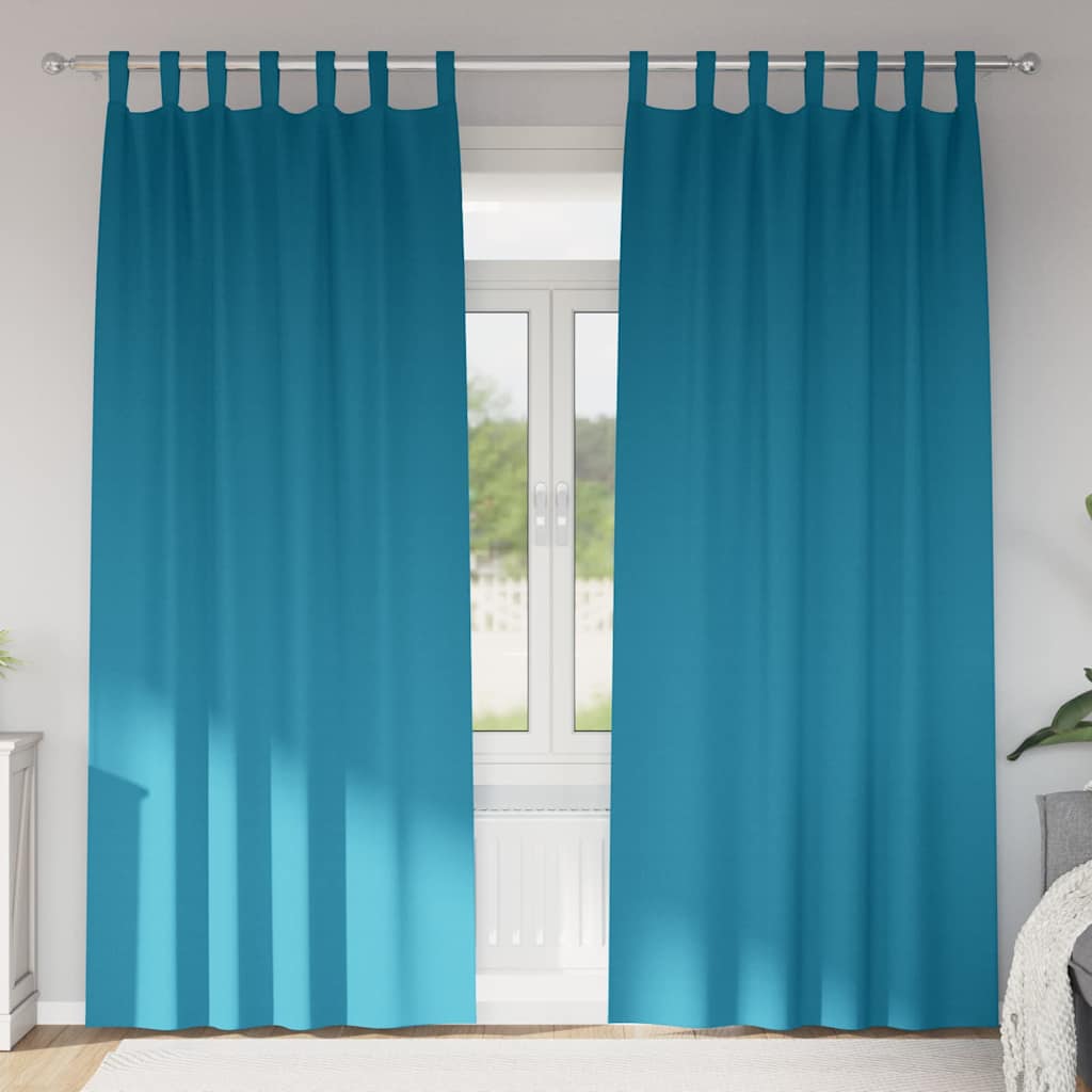 Vidaxxl Verdunkelungsvorhänge mit Ringen 2 Stück Türkis 260 x 140 cm