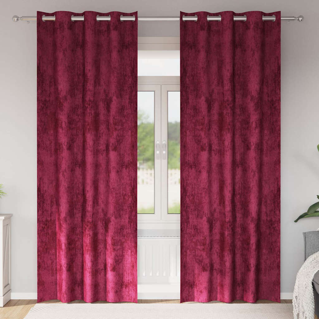 VidaXL Samtvorhänge 2 Stk. Weinrot 260 x 140 cm Samt