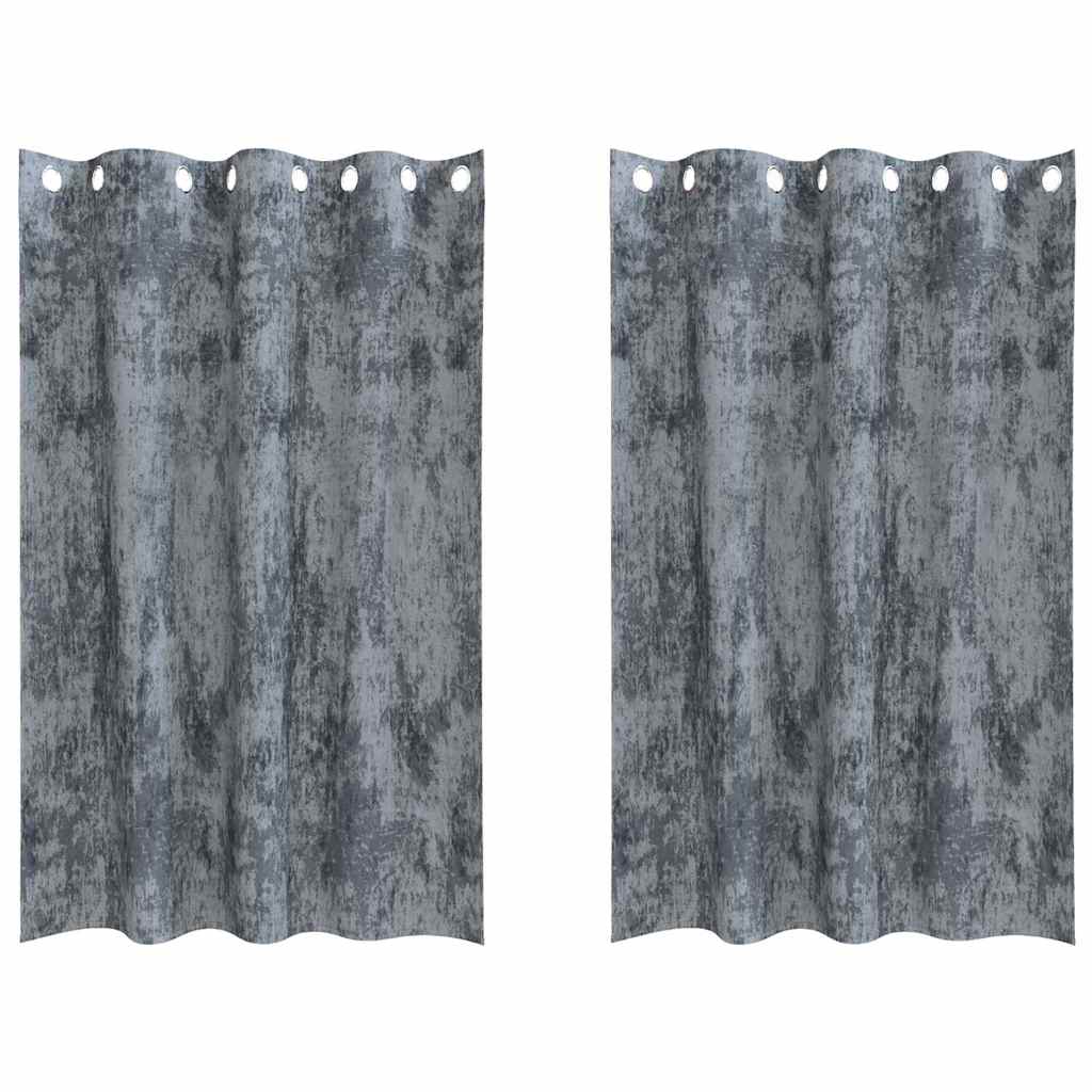VidaXL Samtvorhänge 2 Stück Silbergrau 175 x 140 cm Samt
