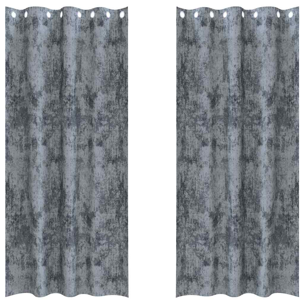 VidaXL Samtvorhänge 2 Stk. Silbergrau 225 x 140 cm Samt