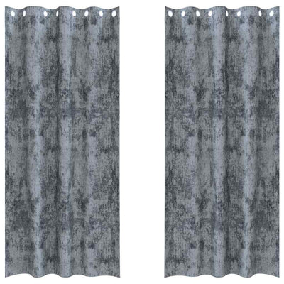 VidaXL Samtvorhänge 2 Stk. Silbergrau 225 x 140 cm Samt
