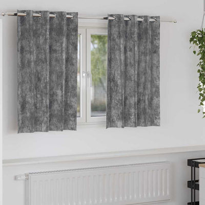 VidaXL Samtvorhänge mit Gardinen 2 Stück Grau 140 x 140 cm Samt