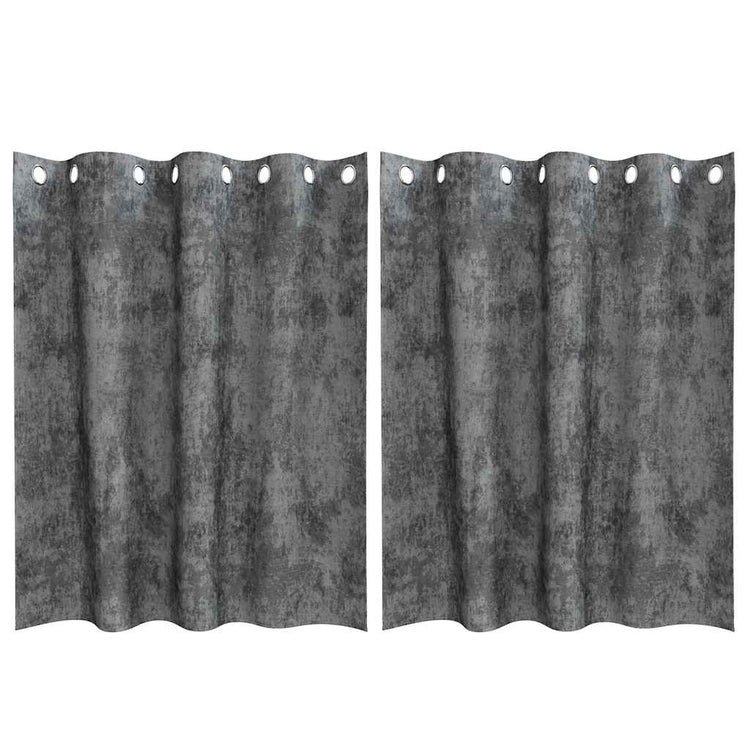 VidaXL Samtvorhänge mit Gardinen 2 Stück Grau 140 x 140 cm Samt