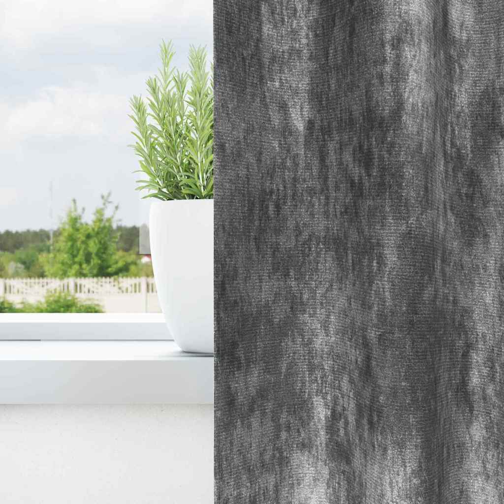 VidaXL Samtvorhänge mit Gardinen 2 Stück Grau 175 x 140 cm Samt