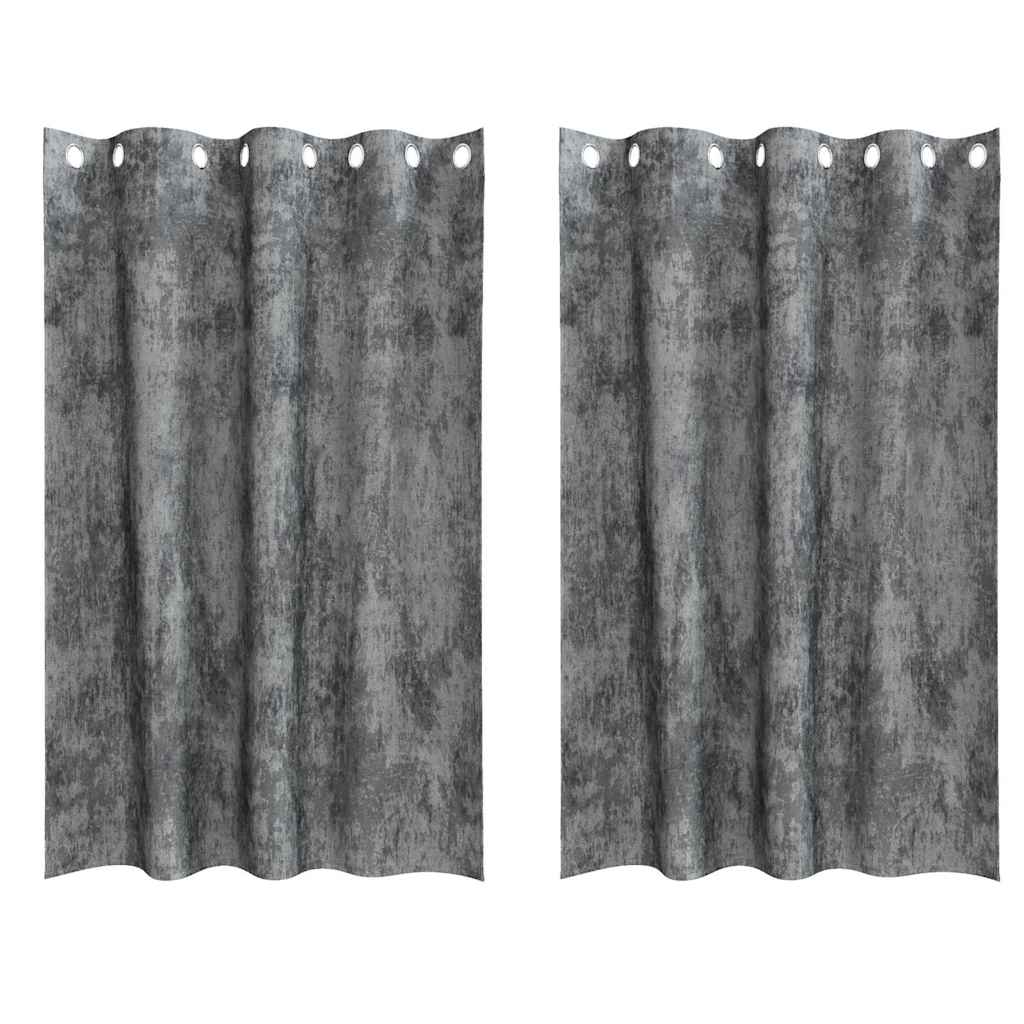 VidaXL Samtvorhänge mit Gardinen 2 Stück Grau 175 x 140 cm Samt