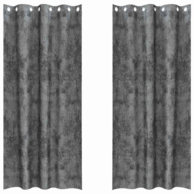 VidaXL Samtvorhänge mit Gardinen 2 Stück Grau 245 x 140 cm Samt