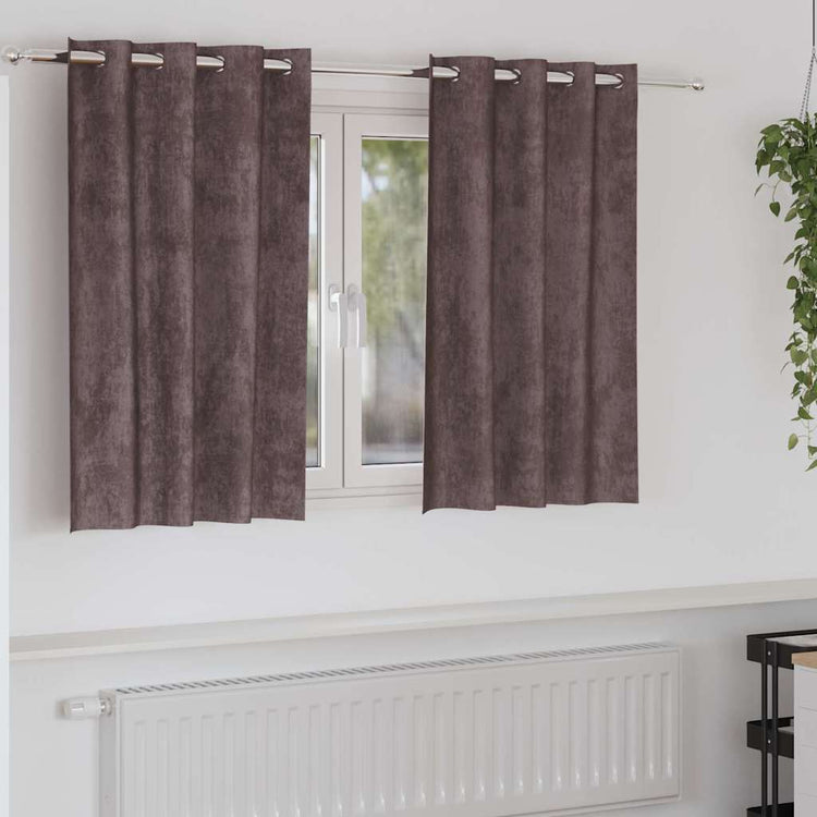 VidaXL Samtvorhänge mit Gardinen 2 Stück braun 140 x 140 cm Samt