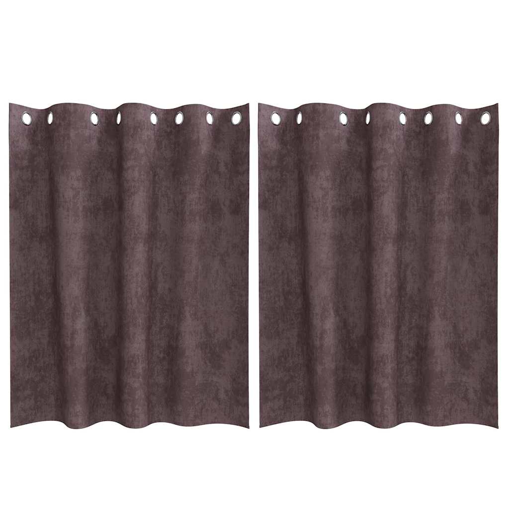 VidaXL Samtvorhänge mit Gardinen 2 Stück braun 140 x 140 cm Samt