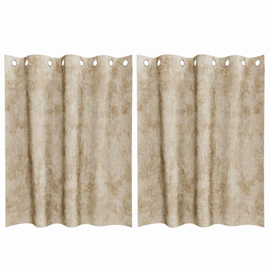 VidaXL Samtvorhänge mit Gardinen 2 Stück Creme 140 x 140 cm Samt