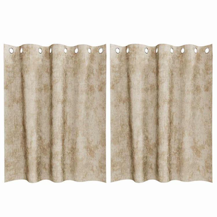 VidaXL Samtvorhänge mit Gardinen 2 Stück Creme 140 x 140 cm Samt