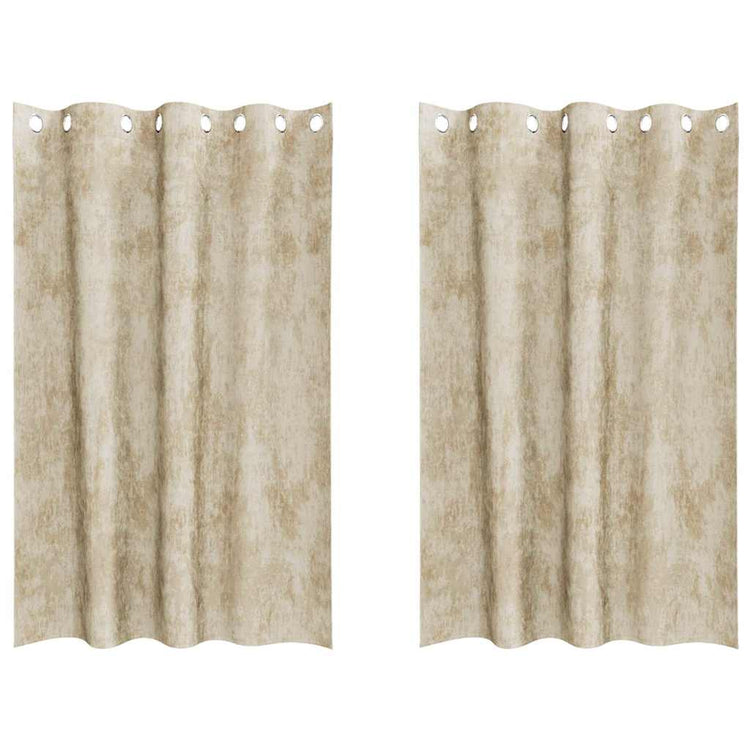 VidaXL Samtvorhänge mit Gardinen 2 Stück Creme 175 x 140 cm Samt