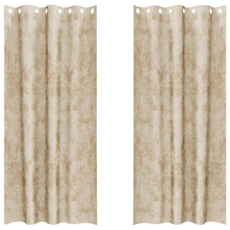 VidaXL Samtvorhänge mit Gardinen 2 Stück Creme 225 x 140 cm Samt