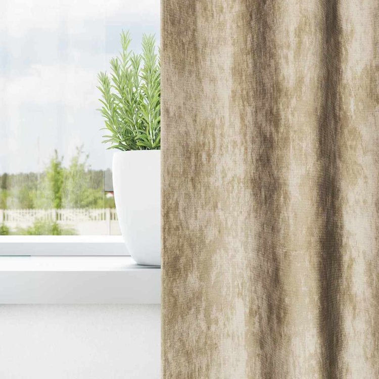 VidaXL Samtvorhänge mit Gardinen 2 Stück Creme 245 x 140 cm Samt