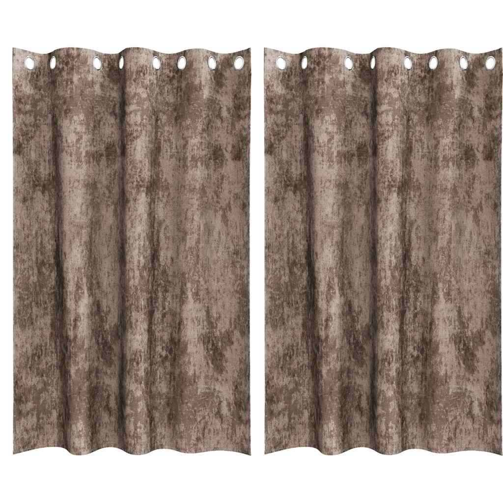 VidaXL Samtvorhänge 2 Stück Cappuccino 175 x 140 cm Samt