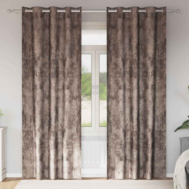 VidaXL Samtvorhänge 2 Stück Cappuccino 225 x 140 cm Samt