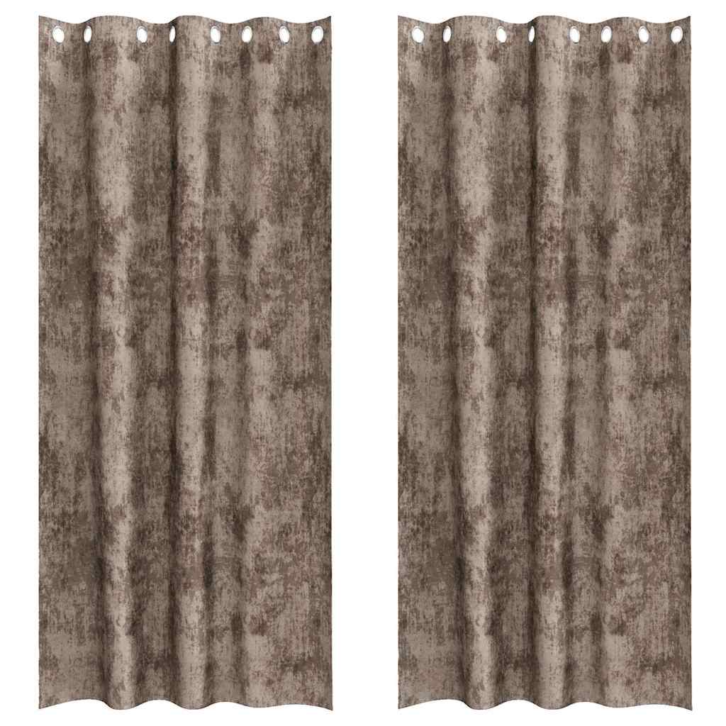 VidaXL Samtvorhänge 2 Stück Cappuccino 245 x 140 cm Samt