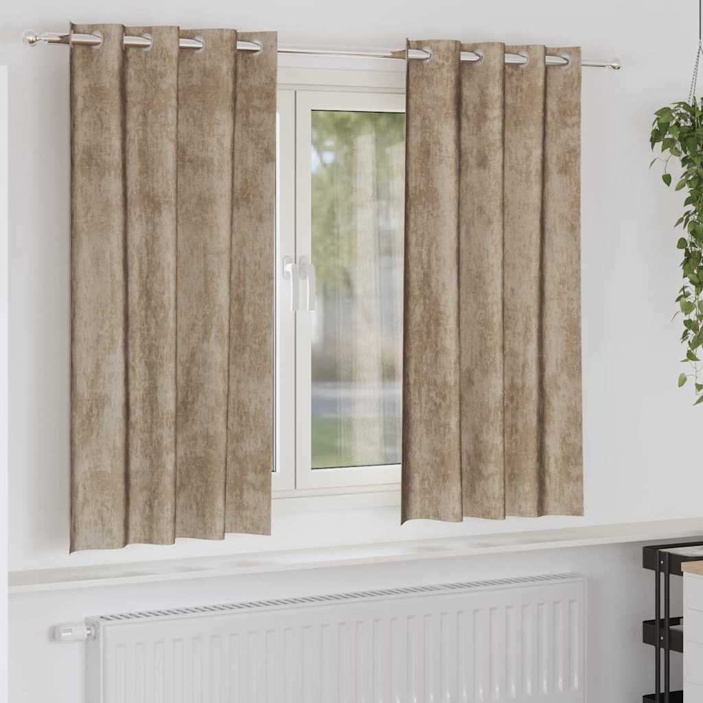 VidaXL Samtvorhänge 2 Stück Champagner 175 x 140 cm Samt