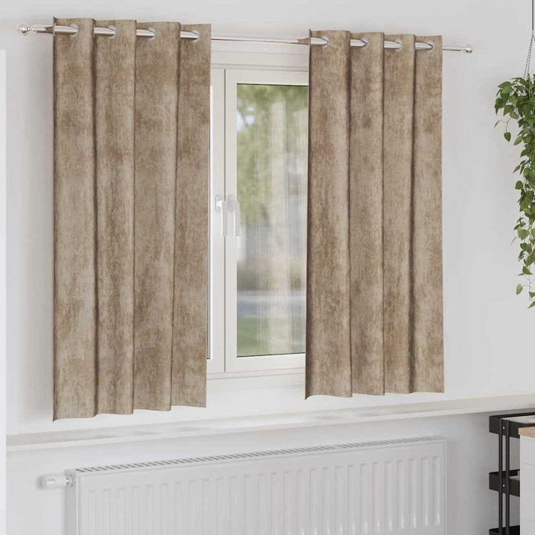 VidaXL Samtvorhänge 2 Stück Champagner 175 x 140 cm Samt
