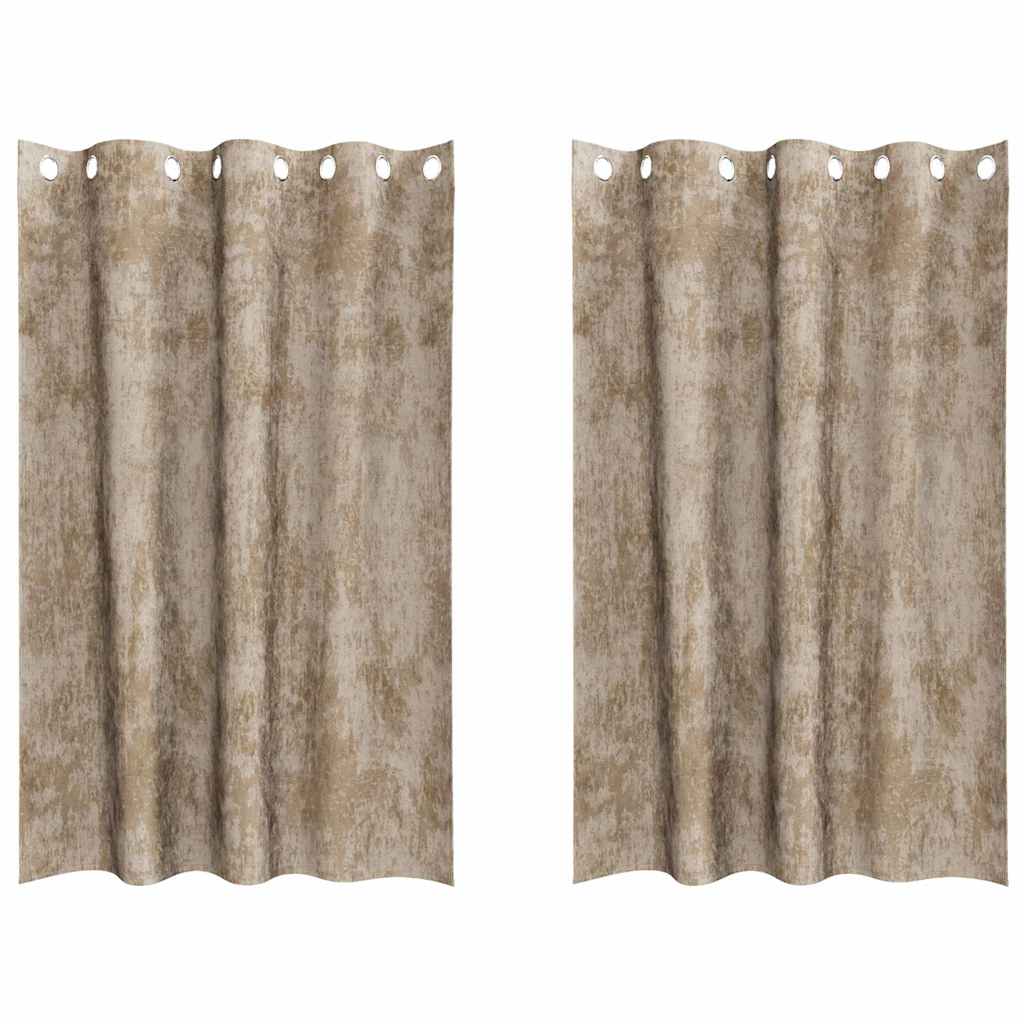 VidaXL Samtvorhänge 2 Stück Champagner 175 x 140 cm Samt