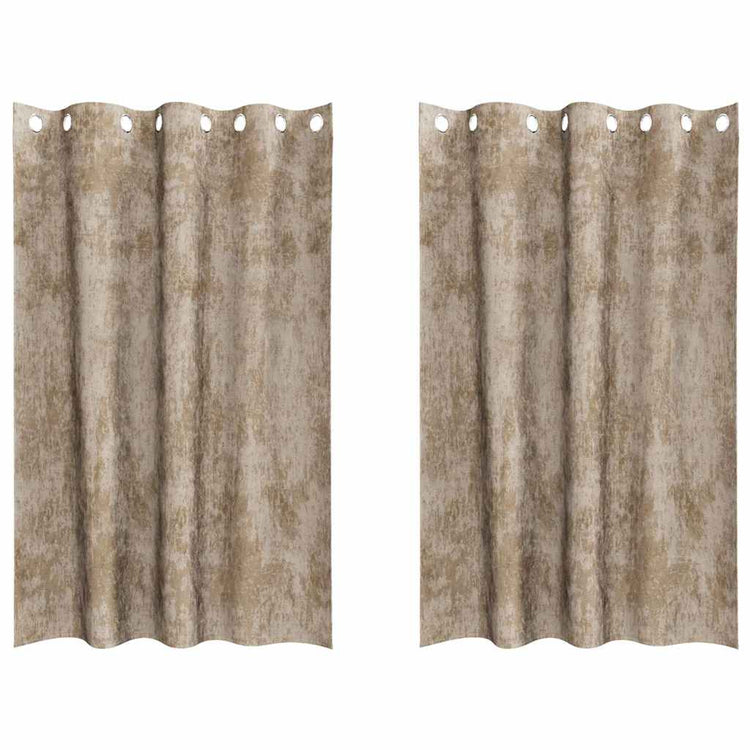 VidaXL Samtvorhänge 2 Stück Champagner 175 x 140 cm Samt