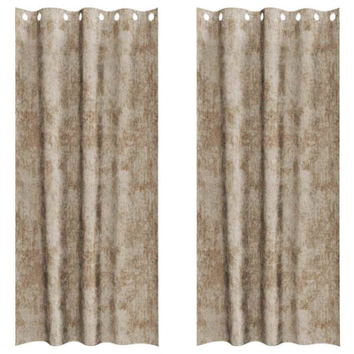 VidaXL Samtvorhänge 2 Stück Champagner 245 x 140 cm Samt