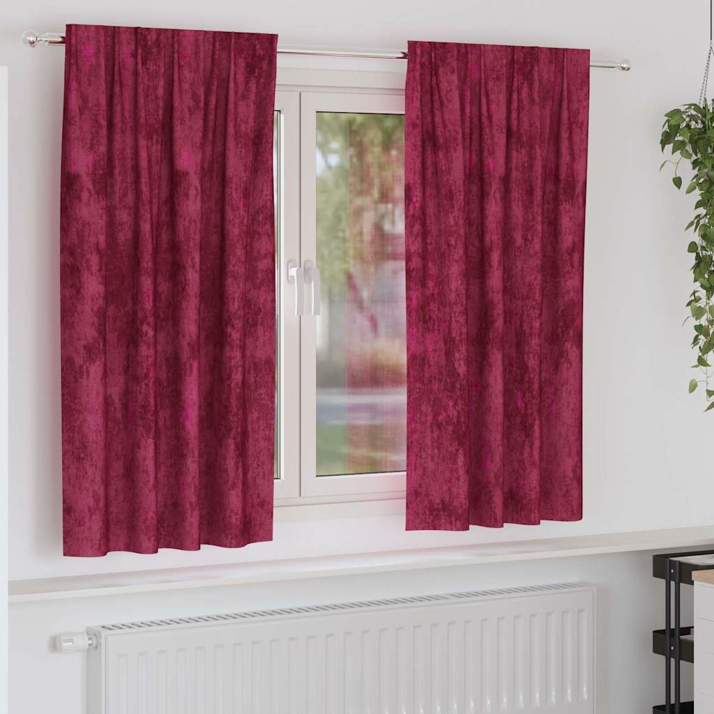 VidaXL Samtvorhänge 2 Stk. Weinrot 175 x 140 cm Samt