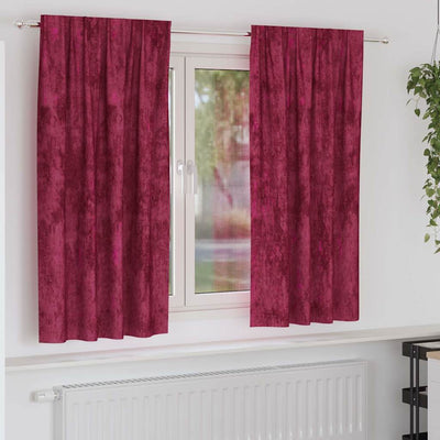 VidaXL Samtvorhänge 2 Stk. Weinrot 175 x 140 cm Samt