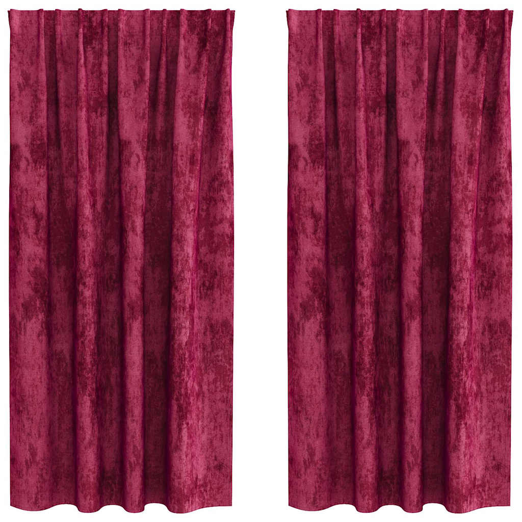 VidaXL Samtvorhänge 2 Stk. Weinrot 175 x 140 cm Samt