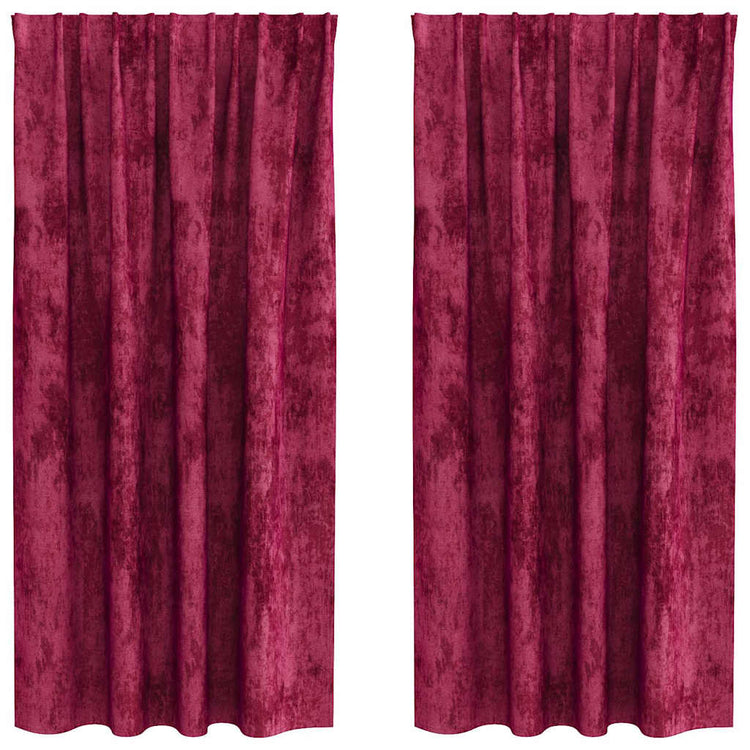 VidaXL Samtvorhänge 2 Stk. Weinrot 175 x 140 cm Samt
