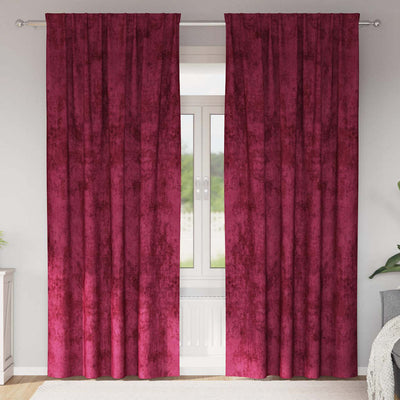 VidaXL Samtvorhänge 2 Stk. Weinrot 245 x 140 cm Samt