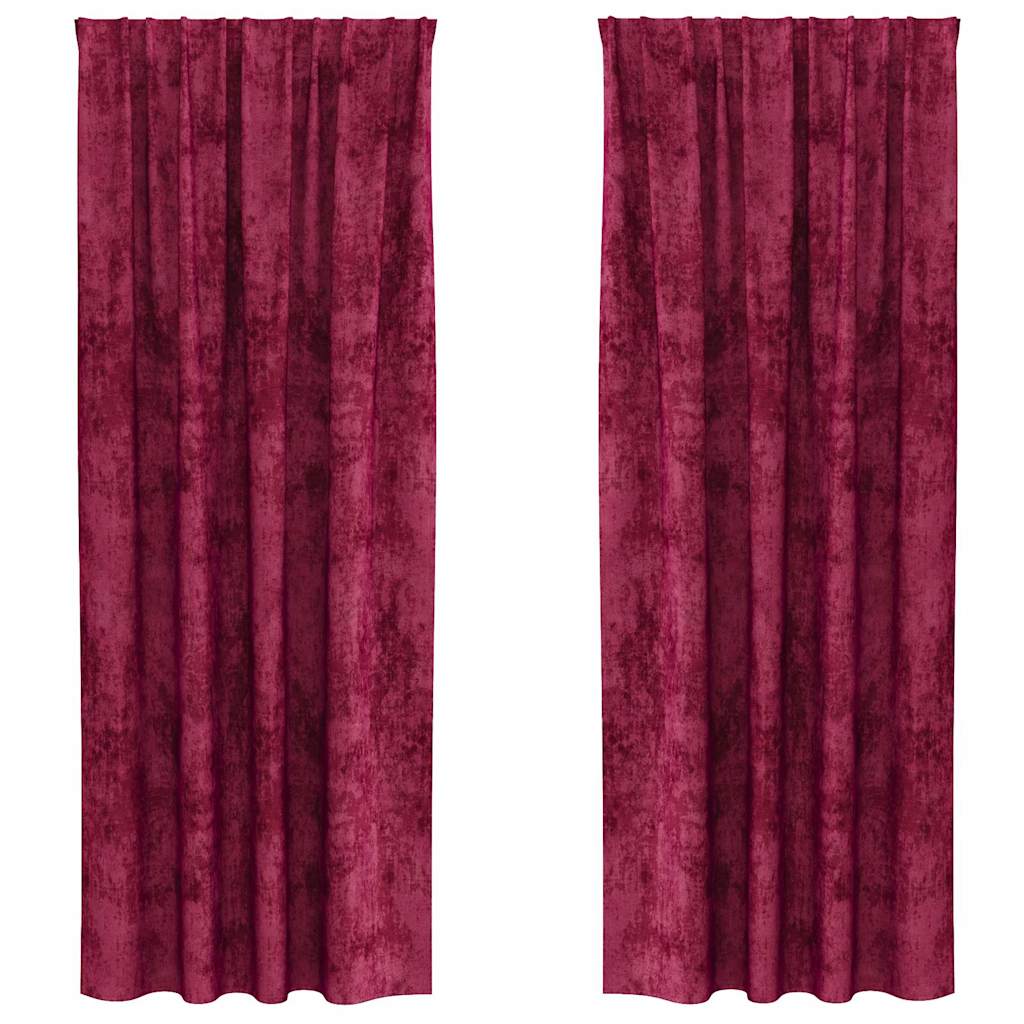 VidaXL Samtvorhänge 2 Stk. Weinrot 245 x 140 cm Samt