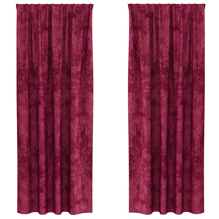 VidaXL Samtvorhänge 2 Stk. Weinrot 245 x 140 cm Samt