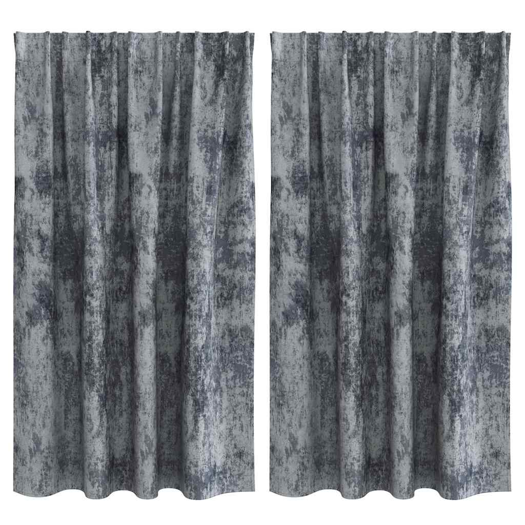 VidaXL Samtvorhänge 2 Stück Silbergrau 140 x 140 cm Samt