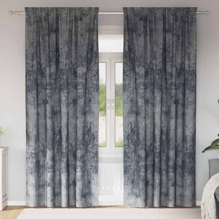 VidaXL Samtvorhänge 2 Stk. Silbergrau 225 x 140 cm Samt