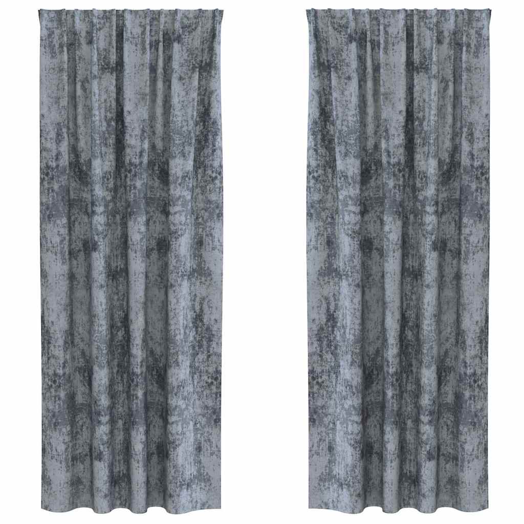 VidaXL Samtvorhänge 2 Stk. Silbergrau 225 x 140 cm Samt